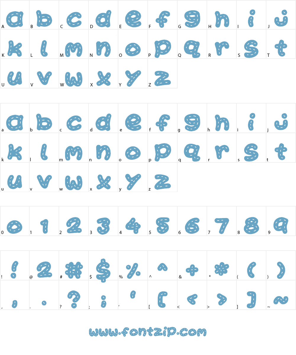 Kawaii Stitch Font Character